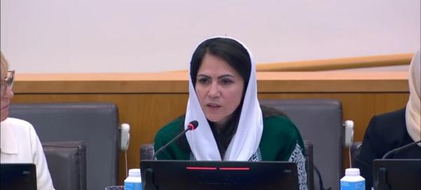 Fawzia Koofi, the former Vice President of the Afghan Natio<em></em>nal Assembly, taking part in a high-level event on ways to include women in the future of Afghanistan.